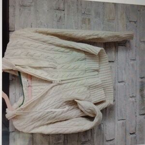 American Eagle Cream Knit Hoodie + Ann Taylor Cami